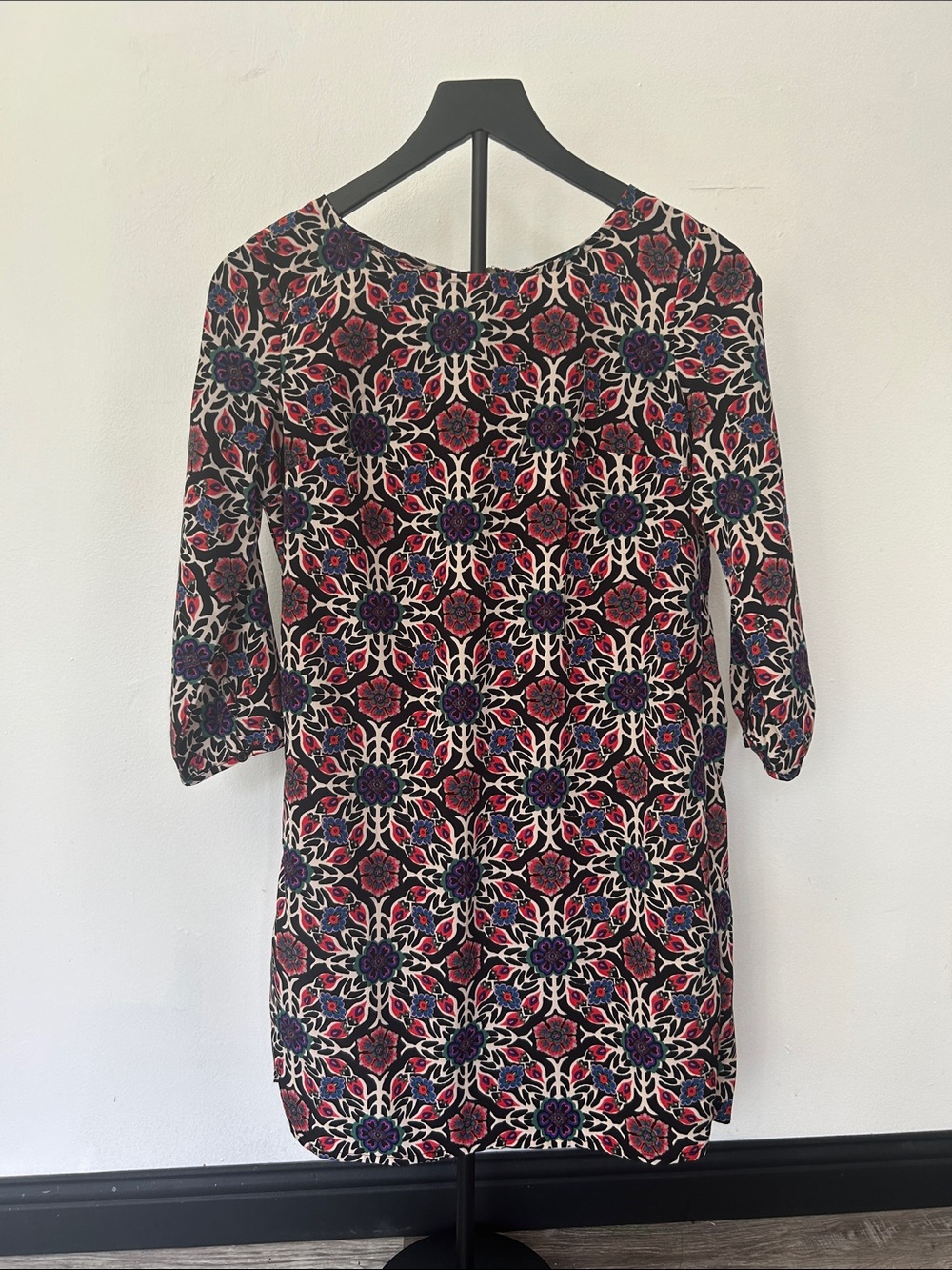 Old Navy Mini Shift Dress - Black, Red & Cream Medallion Print